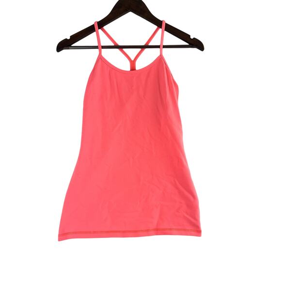Lululemon Tank Top Active Pink Size SM (?) Exercise Halter Neck T Back With Bra - Picture 1 of 8